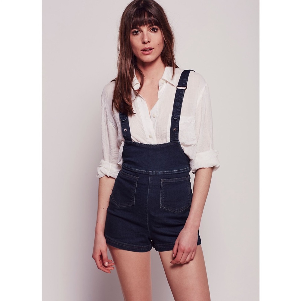 Free People Flirt with Me Shortalls